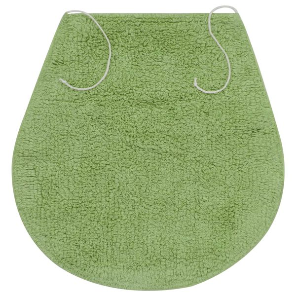 vidaXL Conjunto de alfombrillas de ba&ntilde;o de tela 3 piezas verde
