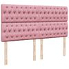 vidaXL Cama box spring con colch&oacute;n terciopelo rosa 200x200 cm