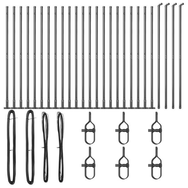 vidaXL Poste de cerca Otro 26 pcs Gris 3,2 x 3,2 x 88,5 cm Acero