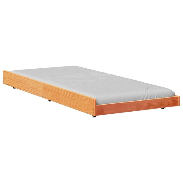vidaXL Estructura de cama Marr&oacute;n cera 75 x 190 cm