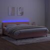 vidaXL Cama box spring colch&oacute;n y LED terciopelo rosa 200x200 cm