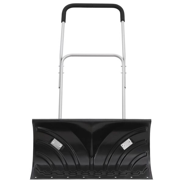 vidaXL Pala de nieve con mango extensible lámina de acero negro 66 cm