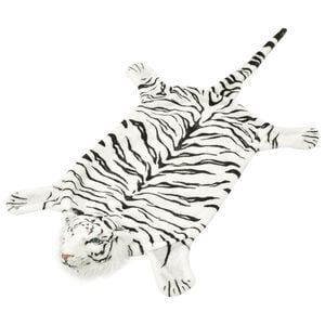 vidaXL Alfombra afelpada de tigre 144 cm blanca