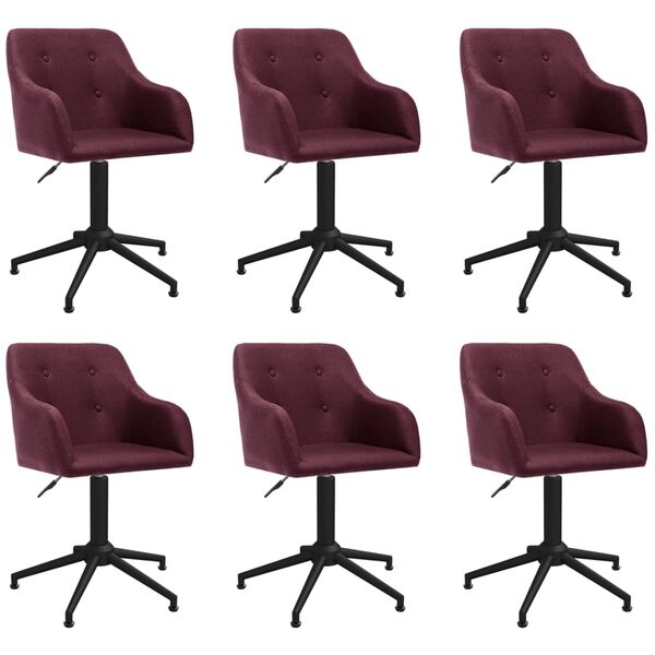 vidaXL Sillas de comedor giratorias 6 unidades tela morada