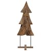 vidaXL &Aacute;rbol de Navidad con soporte Marr&oacute;n 90 cm Madera de teca maciza