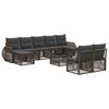 vidaXL Conjunto de sof&aacute;s de jard&iacute;n 10 uds. Gris y Gris Oscuro