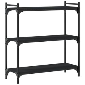vidaXL Librer&iacute;a de 3 estantes madera de ingenier&iacute;a negro 80x30x86 cm