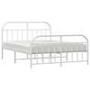 vidaXL Estructura cama sin colch&oacute;n con estribo metal blanco 140x190 cm