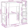 vidaXL Estructura de litera con escritorio Roble artesanal 90 x 190 cm