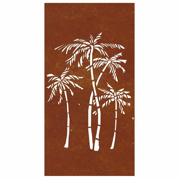 vidaXL Adorno de pared de jard&iacute;n acero corten dise&ntilde;o palmera 105x55 cm