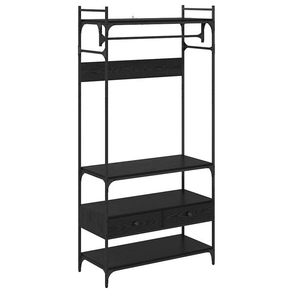 vidaXL Armario Roble negro 89 x 39 x 184.5 cm Madera contrachapada