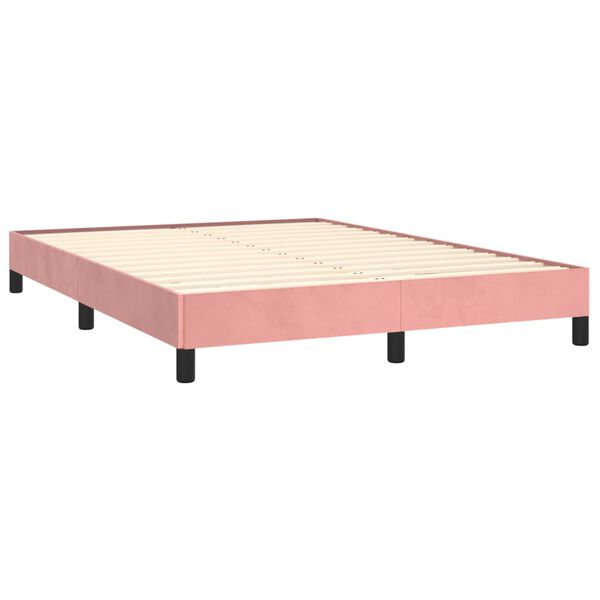 vidaXL Estructura de cama sin colchón terciopelo rosa 140x190 cm