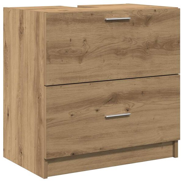 vidaXL Gabinete de Ba&ntilde;o con caj&oacute;n Roble artesanal 59 x 37 x 59 cm