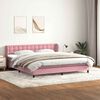 vidaXL Cama box spring con colchones terciopelo rosa 180x210 cm