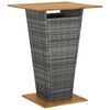 vidaXL Mesa alta rat&aacute;n sint&eacute;tico y madera de acacia gris 80x80x110 cm
