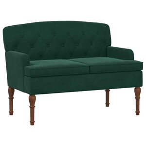 vidaXL Sof&aacute; amoroso con botones acolchados Verde oscuro