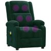 vidaXL Sill&oacute;n de masaje de terciopelo verde oscuro