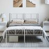 vidaXL Estructura cama sin colch&oacute;n con estribo metal blanco 135x190 cm