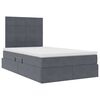 vidaXL Cama con almacenamiento y LED Gris oscuro 120 x 200 cm