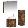 vidaXL Juego de muebles de ba&ntilde;o 4 uds. Roble Ahumado