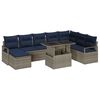 vidaXL Conjunto de sof&aacute; de jard&iacute;n 9 uds. Gris y azul marino