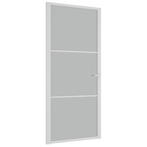 vidaXL Puerta interior de vidrio y aluminio blanco mate 93x201,5 cm