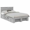 vidaXL Estructura de cama con cabecera Gris Sonoma 120 x 200 cm