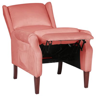 vidaXL Silla reclinable de terciopelo rosa