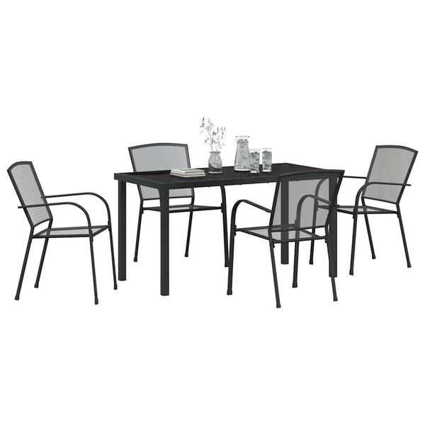 vidaXL Conjunto de Comedor de Jard&iacute;n 5 pcs Antracita