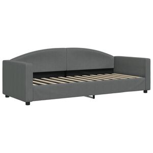 vidaXL Sof&aacute; cama sin colch&oacute;n tela gris oscuro 80x200 cm