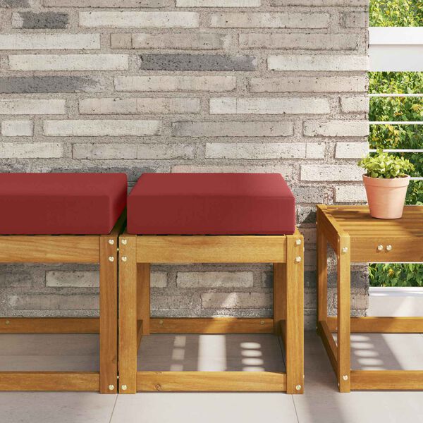 vidaXL Coj&iacute;n de asiento de exterior Rojo vino tinto 40 x 40 x 8 cm