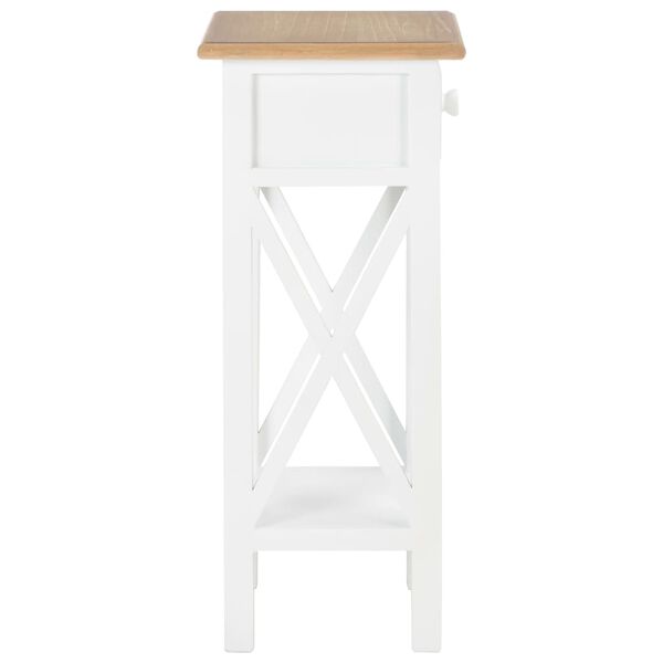 vidaXL Mesa auxiliar de madera blanca 27x27x65,5 cm
