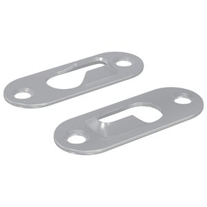 vidaXL Percha con Agujero de Llave 2 pcs Plateado 45 x 16 x 3.5 mm