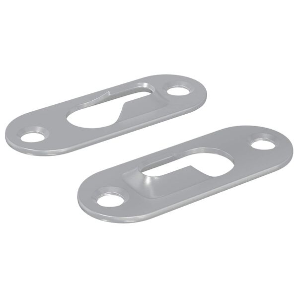 vidaXL Percha con Agujero de Llave 2 pcs Plateado 45 x 16 x 3.5 mm