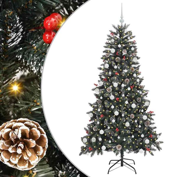 vidaXL Árbol de Navidad artificial Verde 180 cm PVC, Plástico y Acero