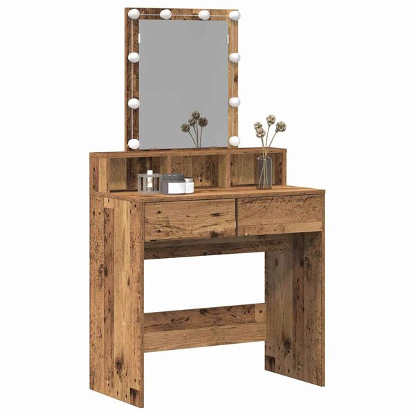 vidaXL Mesa de Tocador con caj&oacute;n Madera Vieja 80 x 41 x 144.5 cm