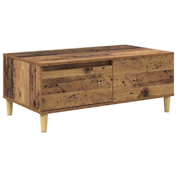vidaXL Mesa de Caf&eacute; con caj&oacute;n Madera envejecida 90 x 50 x 35 cm