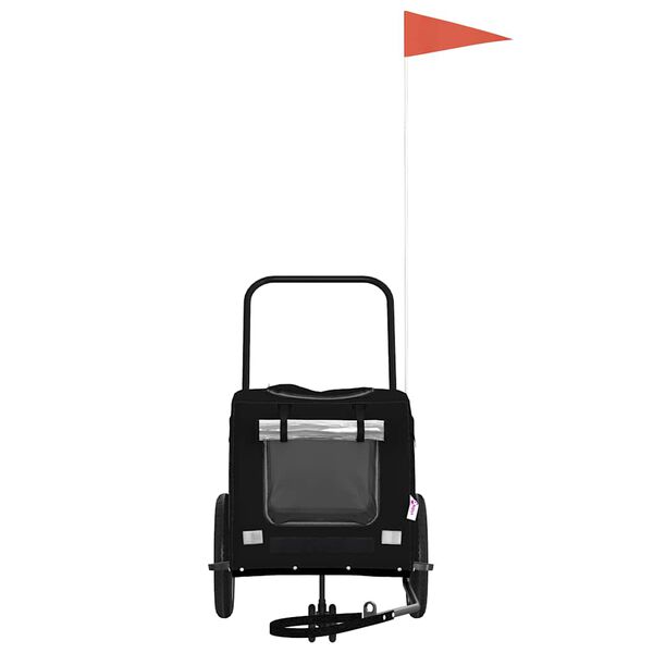 vidaXL Remolque de bicicleta para mascotas Negro 124,5 x 63,5 x 53 cm