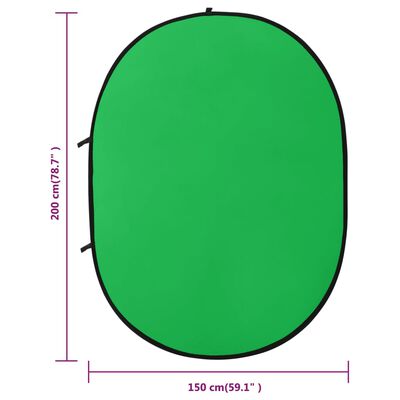vidaXL Fondo estudio fotografía ovalado 2 en 1 verde y azul 200x150 cm
