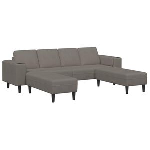 vidaXL Sof&aacute; Gris Claro 250 x 188 x 76 cm Tela de Pana