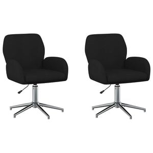 vidaXL Sillas de escritorio giratorias 2 uds. 54 x 58 x 90 cm Negro