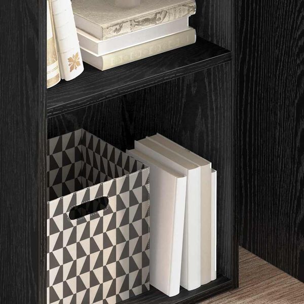 vidaXL Estante de libros Roble Negro 40 x 30 x 77 cm