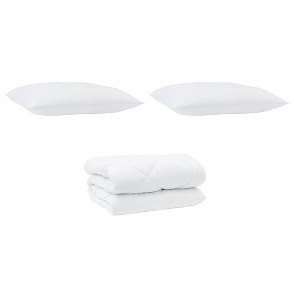 vidaXL Edredón de Invierno con almohada 3 pcs Microfibra