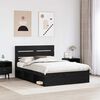vidaXL Estructura de cama Negro 160 x 200 cm Madera de pino macizo
