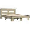 vidaXL Estructura cama madera ingenier&iacute;a metal roble Sonoma 120x200 cm