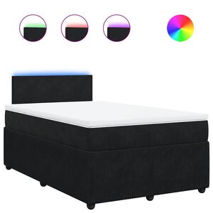 vidaXL Cama box spring con colch&oacute;n terciopelo negro 120x200 cm