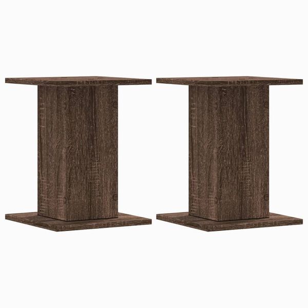 vidaXL Soportes para plantas 2 uds madera marrón roble 30x30x40 cm