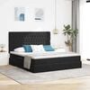 vidaXL Cama con almacenamiento Negro 200 x 200 cm Terciopelo
