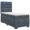 vidaXL Cama box spring con colch&oacute;n Gris oscuro 100 x 200 cm Terciopelo
