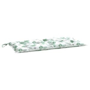 vidaXL Coj&iacute;n banco de jard&iacute;n tela Oxford estampado hojas 100x50x7 cm
